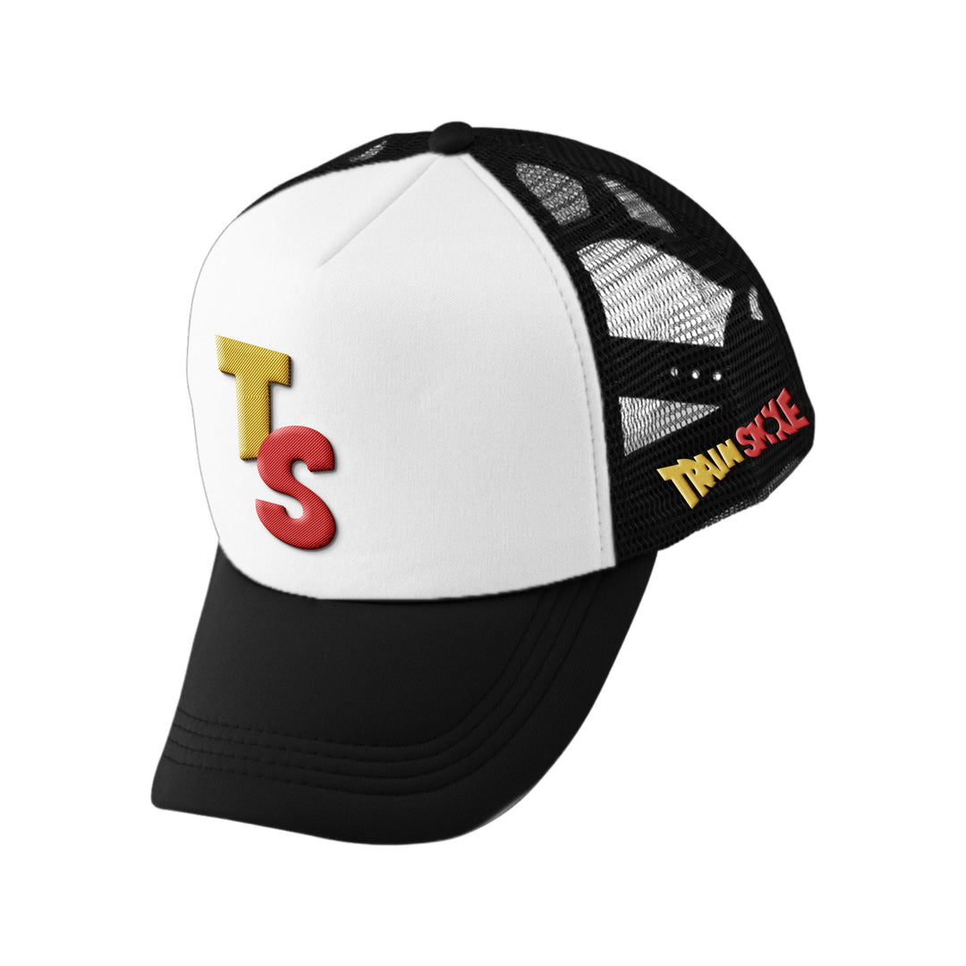 TrainSmoke - TS Trucker Hat - Black & White