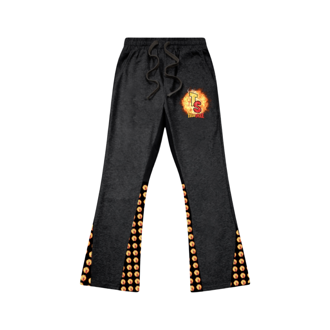 TrainSmoke - TS Flame Flare Pants - Black
